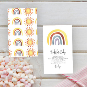 Boho regenboogboeken voor baby informatiekaartje