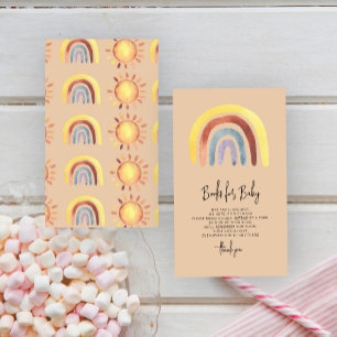 Boho regenboogboeken voor baby informatiekaartje