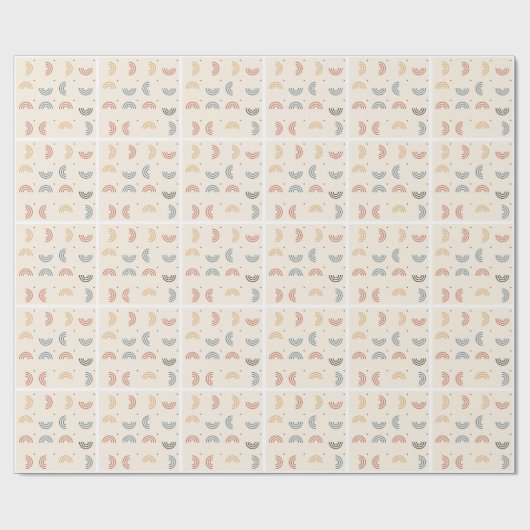 Boho Regenboogbogen Naadloos Patroon Cadeaupapier (Vlak)