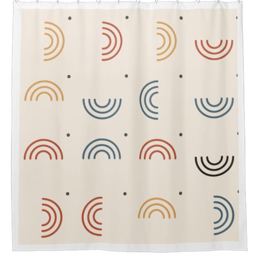 Boho Regenboogbogen Naadloos Patroon Douchegordijn (Voorkant)