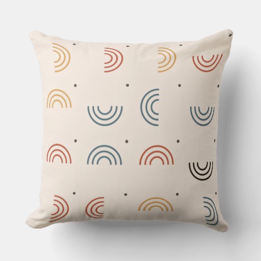 Boho Regenboogbogen Naadloos Patroon Kussen (Voorkant)