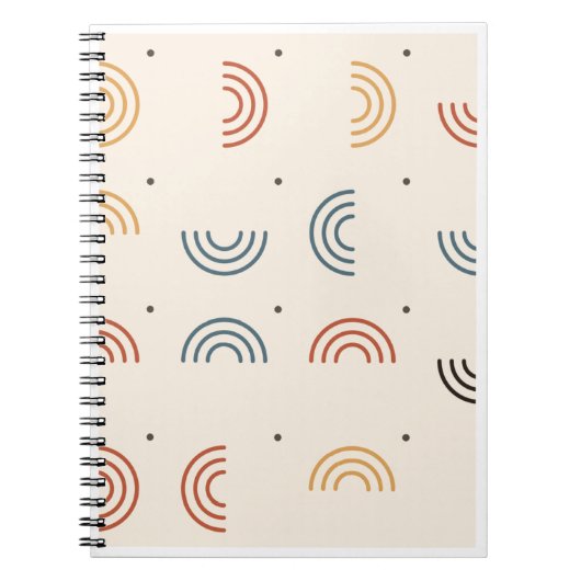 Boho Regenboogbogen Naadloos Patroon Notitieboek (Voorkant)