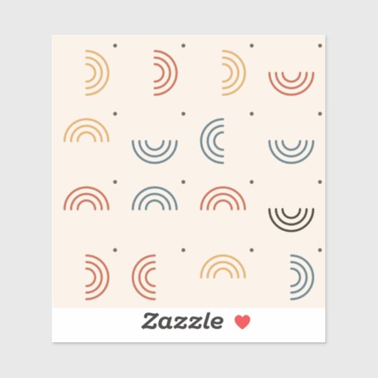 Boho Regenboogbogen Naadloos Patroon Sticker (Vel)
