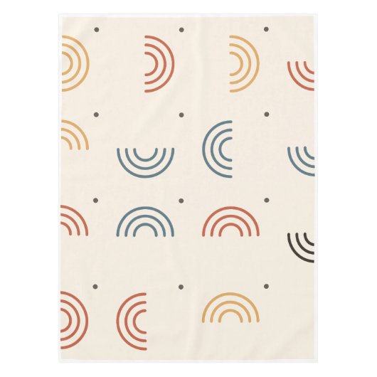 Boho Regenboogbogen Naadloos Patroon Tafelkleed (Voorkant)