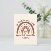 Boho-regenboogmentale gezondheid briefkaart (Staand voorkant)