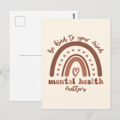 Boho-regenboogmentale gezondheid briefkaart (Voorkant / Achterkant)