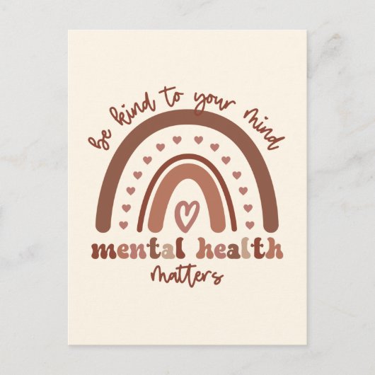 Boho-regenboogmentale gezondheid briefkaart (Voorkant)