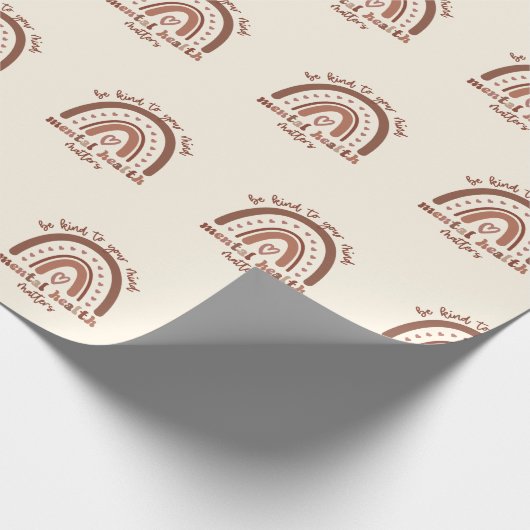 Boho-regenboogmentale gezondheid cadeaupapier (Hoek)