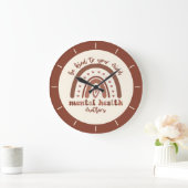 Boho-regenboogmentale gezondheid grote klok (Huis)