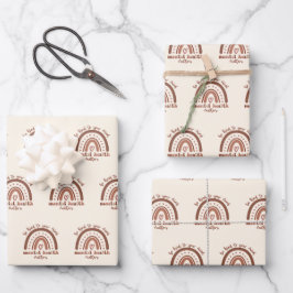 Boho-regenboogmentale gezondheid inpakpapier vel