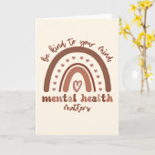 Boho-regenboogmentale gezondheid kaart (Gele Bloem)