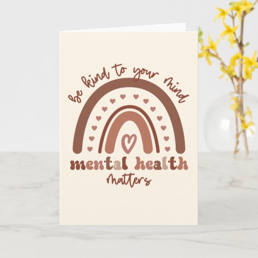 Boho-regenboogmentale gezondheid kaart (Gele Bloem)