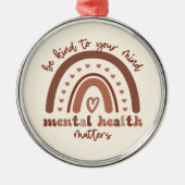 Boho-regenboogmentale gezondheid metalen ornament (Voorkant)