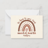 Boho-regenboogmentale gezondheid notitiekaartje (Voorkant)
