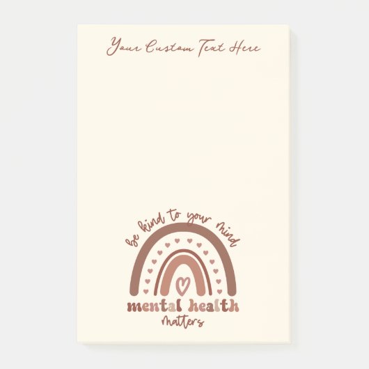 Boho-regenboogmentale gezondheid post-it® notes (Voorkant)