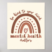 Boho-regenboogmentale gezondheid poster (Voorkant)