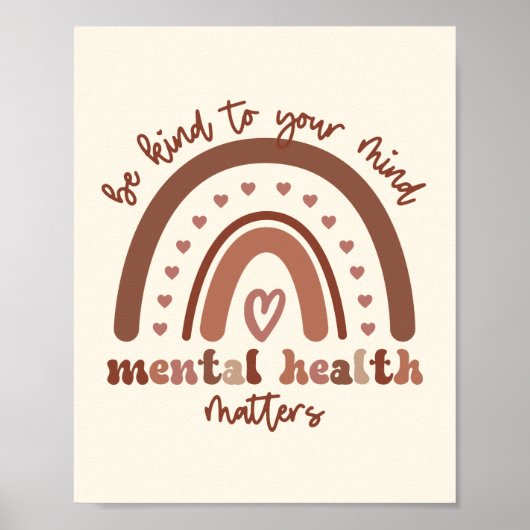 Boho-regenboogmentale gezondheid poster (Voorkant)