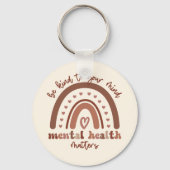 Boho-regenboogmentale gezondheid sleutelhanger (Voorkant)
