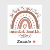 Boho-regenboogmentale gezondheid sticker (Vel)