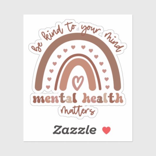 Boho-regenboogmentale gezondheid sticker (Vel)