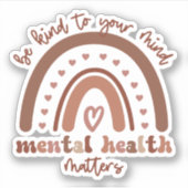 Boho-regenboogmentale gezondheid sticker (Voorkant)