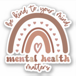 Boho-regenboogmentale gezondheid sticker