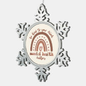 Boho-regenboogmentale gezondheid tin sneeuwvlok ornament (Rechts)