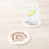 Boho-regenboogmentale gezondheid zandsteen onderzetter (Zijkant)