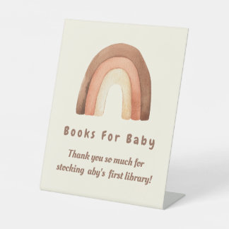 Boho regenboogminimalisboeken voor Baby Reclamebord Met Voetstuk