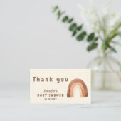 Boho regenboogminimalisme baby shower Dank u wel Informatiekaartje (Staand voorkant)