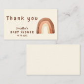 Boho regenboogminimalisme baby shower Dank u wel Informatiekaartje (Voorkant / Achterkant)