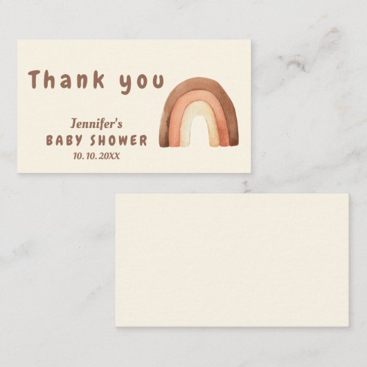 Boho regenboogminimalisme baby shower Dank u wel Informatiekaartje (Voorkant / Achterkant)