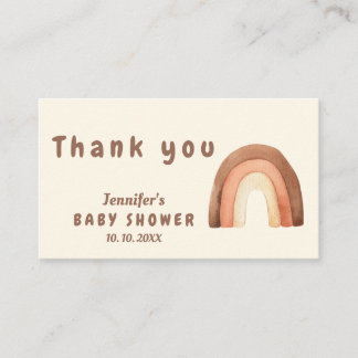 Boho regenboogminimalisme baby shower Dank u wel Informatiekaartje