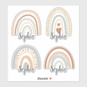 Boho-regenboognaamset ingesteld op 4 sticker (Vel)