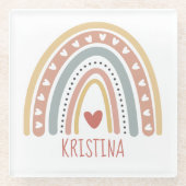 Boho-regenboogontwerp Glazen Onderzetter (Voorkant)