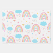 Boho-regenboogpatroon met wolken pastel inpakpapier vel (Voorkant 3)