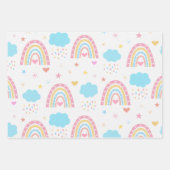 Boho-regenboogpatroon met wolken pastel inpakpapier vel (Voorkant 2)