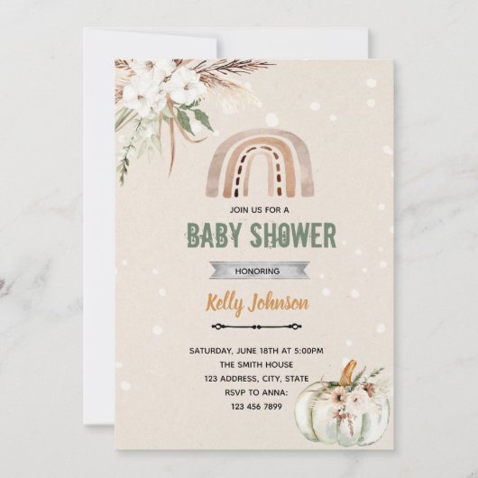 Boho-regenboogpompoen Kaart (Voorkant)