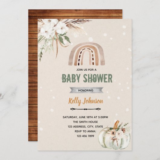 Boho-regenboogpompoen Kaart (Voorkant / Achterkant)