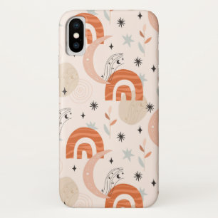 Boho regenboogsterren bloemen abstracte lijnkunst Case-Mate iPhone case
