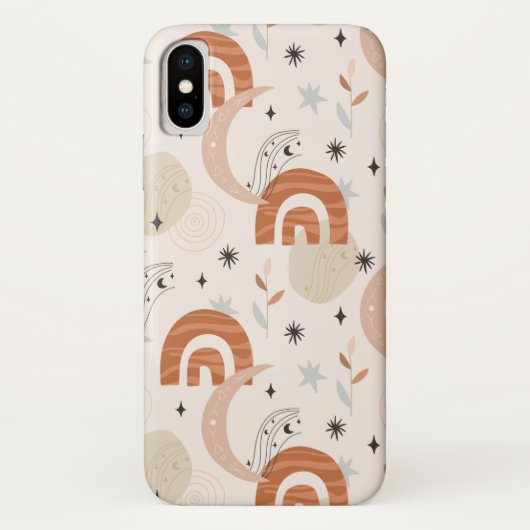 Boho regenboogsterren bloemen abstracte lijnkunst Case-Mate iPhone case (Achterkant)