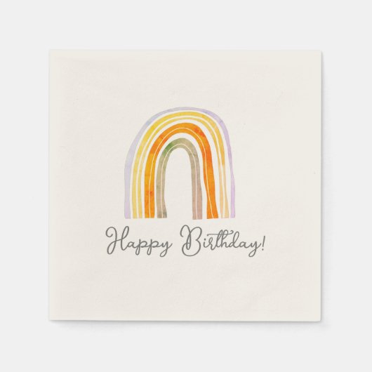Boho regenboogtekening Birthday party luiers Servet (Voorkant)
