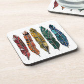 boho regenboogveren drankjes onderzetter (Linkerzijde)