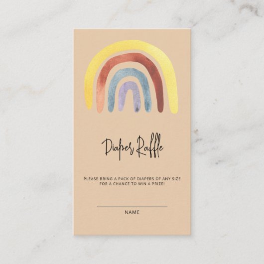 Boho regenboogvliegtuig baby informatiekaartje (Voorkant)