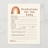 Boho regenboogvoorspellingen voor het baby spel. (Voorkant)