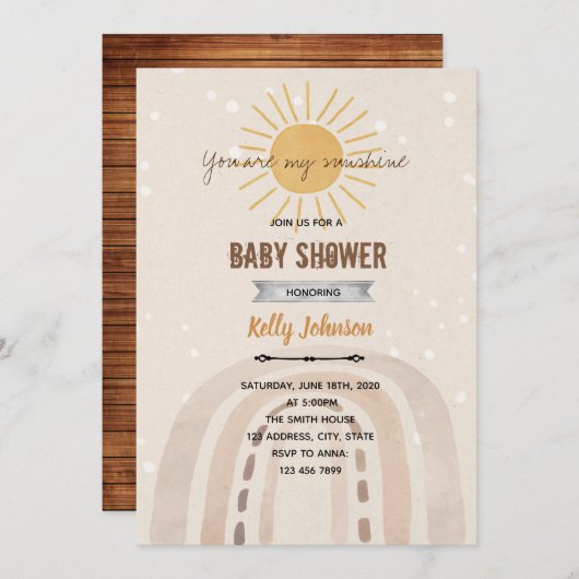 Boho-regenboogzonthema Kaart (Voorkant / Achterkant)