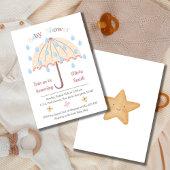 Boho regenparaplu neutraal Baby shower Kaart