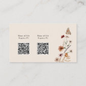 Boho Registry QR-codes bijgevoegde kaart (Achterkant)