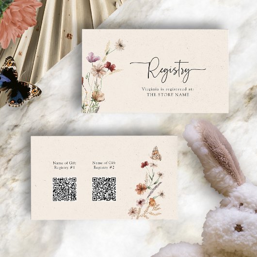 Boho Registry QR-codes bijgevoegde kaart
