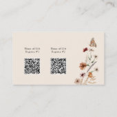 Boho Registry QR Codes Enclosure Kaart (Achterkant)